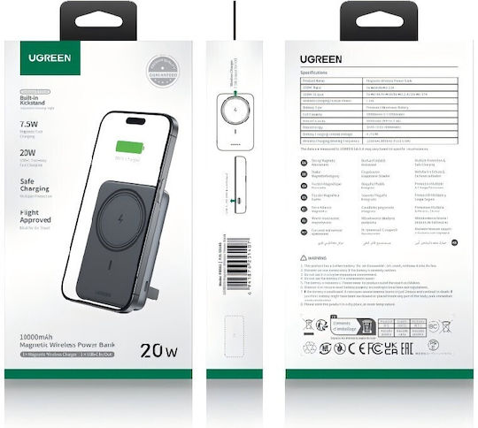 Ugreen PB562 MagSafe Power Bank 10000mAh 20W with USB-C Port Power Delivery Black view 3