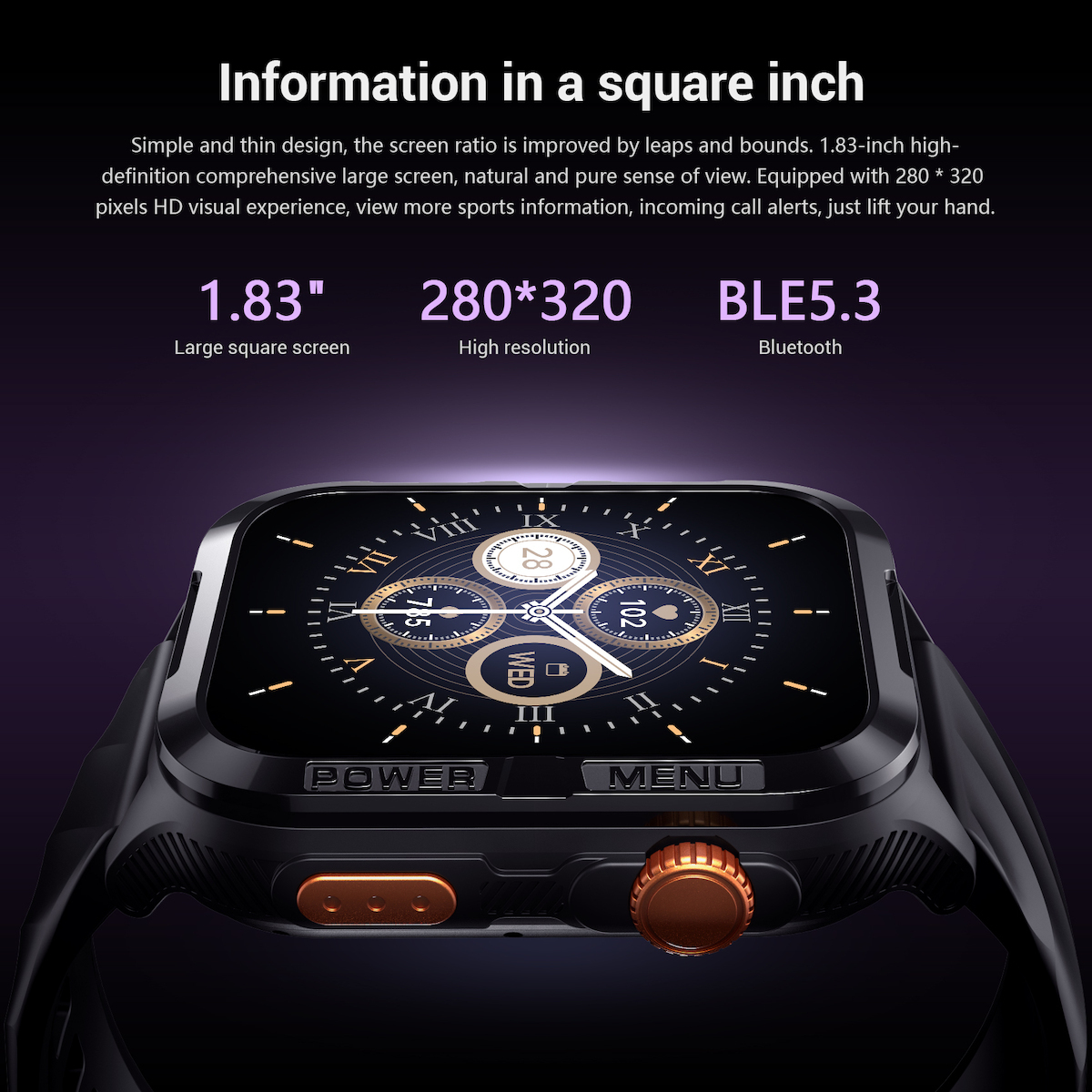 BlackView W10 Pro 46mm Smartwatch with Heart Rate Monitor Black view 8