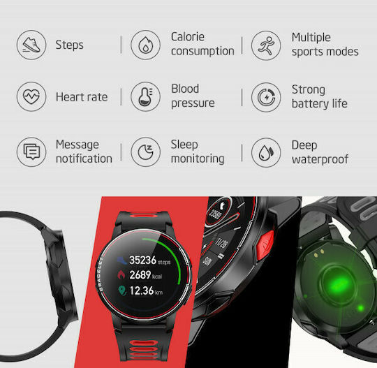 Senbono S20 Smartwatch with Heart Rate Monitor (Black) view 4