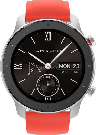 Amazfit GTR Aluminium 42mm Waterproof Smartwatch with Heart Rate Monitor (Coral Red)