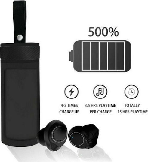 Andowl Q700 In-ear Bluetooth Handsfree Earphones with Charging Case Black view 3