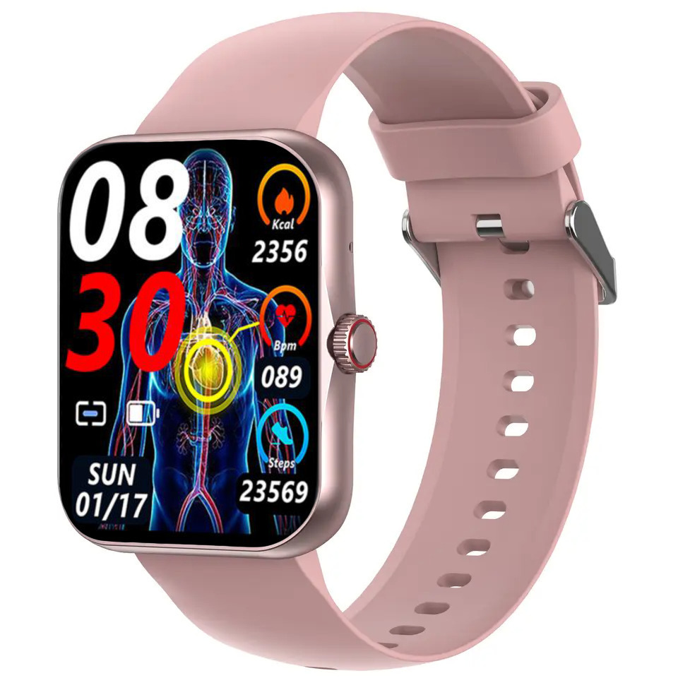 Aluminium Smartwatch with Heart Rate Monitor (Pink)
