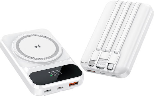 ET-H32C MagSafe Power Bank 20000mAh 15W with USB-A Port and 2 USB-C Ports White