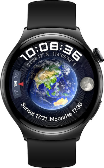 Huawei Watch 4 Stainless Steel 46mm Waterproof with eSIM and Heart Rate Monitor (Black) view 1