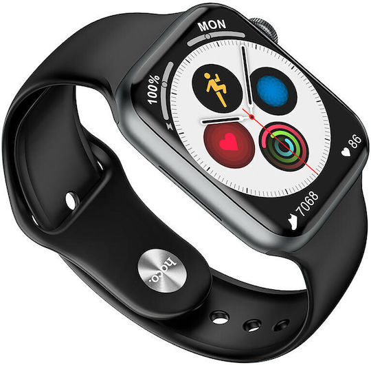 Hoco Y1 Pro Stainless Steel Waterproof Smartwatch with Heart Rate Monitor (Black)