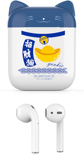 Yookie YKS19 Earbud Bluetooth Handsfree Earphones with Charging Case White view 3
