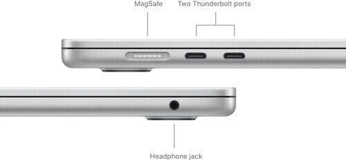 Apple MacBook Air 15" (2024) 15.3" Retina Display (M3-8-core/24GB/512GB SSD) Silver (DE Keyboard) vue 3