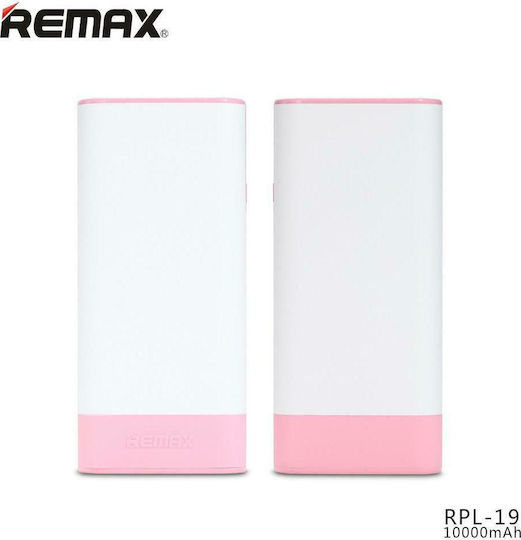 Remax RPL-19 Power Bank 10000mAh with 2 USB-A Ports Pink