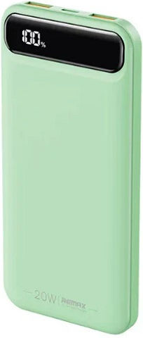 Remax RPP-520 Bole Series Power Bank 10000mAh 22.5W with 2 USB-A Ports and USB-C Port Power Delivery Green