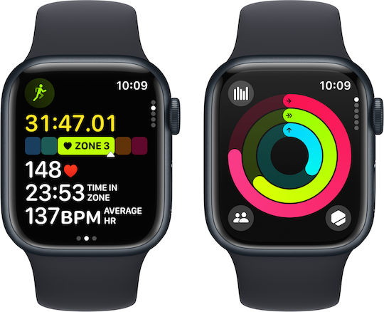 Apple Watch Series 9 Aluminium 41mm Waterproof with Heart Rate Monitor (Midnight Aluminium Case with Sport Band Midnight (S/M)) view 8