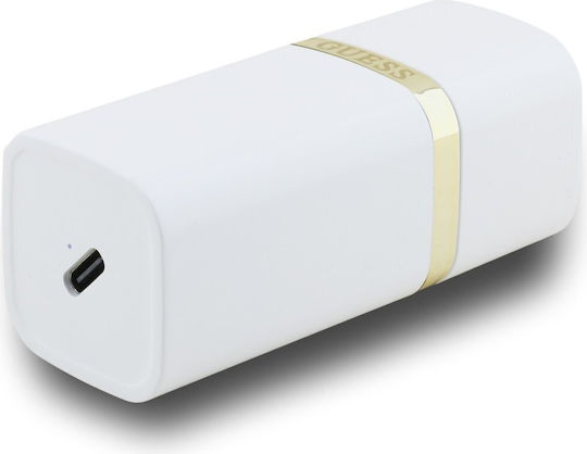 Guess Lipstick Earbud Bluetooth Handsfree Earphones with Charging Case White view 3