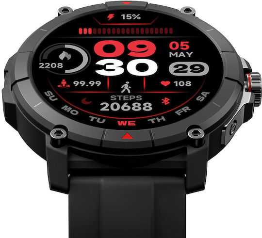 Ksix Compass Waterproof Smartwatch with Heart Rate Monitor (Black) vue 5