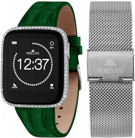 Morellato M-01 Stainless Steel Smartwatch with Heart Rate Monitor (Green)