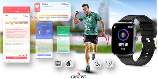 Giewont 230-2 Smartwatch with Heart Rate Monitor (Black) view 7