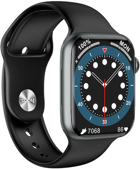 Hoco Y1 Pro Stainless Steel Waterproof Smartwatch with Heart Rate Monitor (Black) view 2