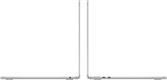Apple MacBook Air 13" (2024) 13.6" Retina Display (M3-8-core/24GB/512GB SSD) Silver (DE Keyboard) vue 3