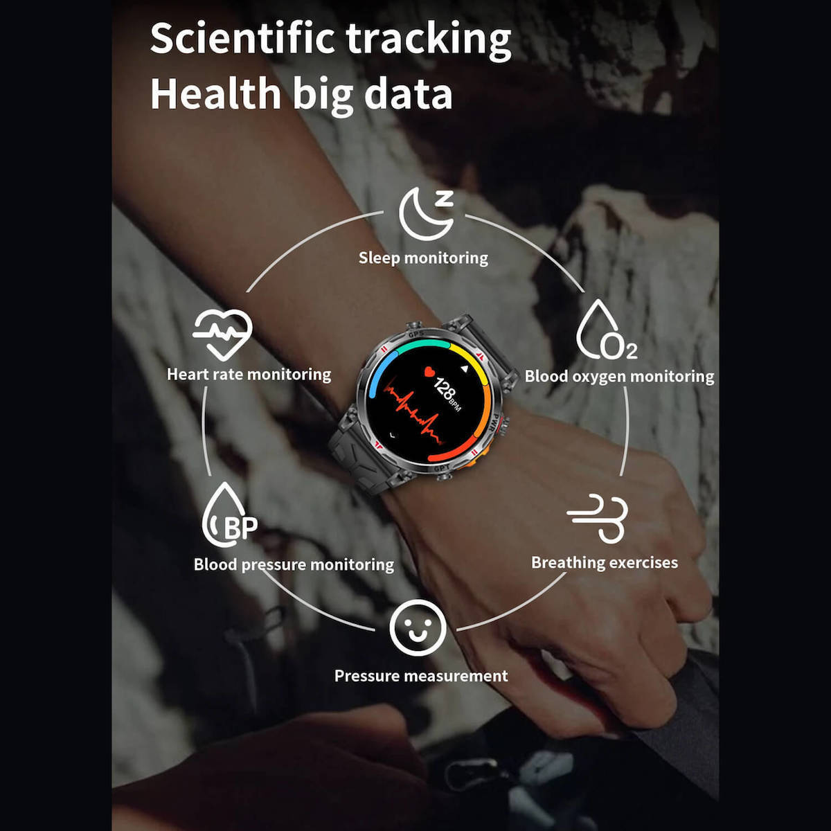 Microwear KC93 Smartwatch with Heart Rate Monitor (Orange) view 9