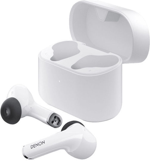 Denon AH-C830NCW In-ear Bluetooth Handsfree Earphones with Sweat Resistance and Charging Case White vue 4