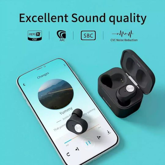 Soundmagic T60BT In-ear Bluetooth Handsfree Earphones with Charging Case Black view 7