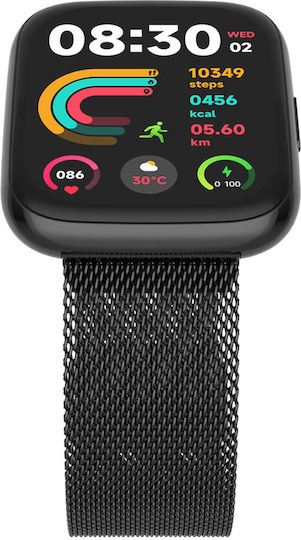 Forever ForeVigo 4 Smartwatch with Heart Rate Monitor (Black) view 2