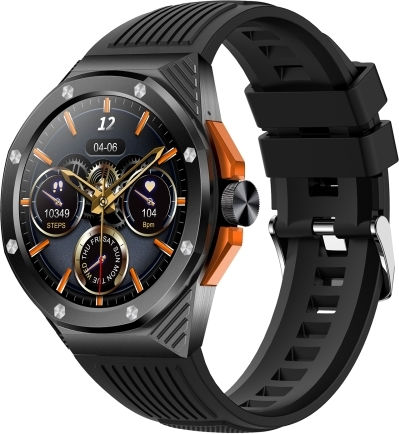 Ht8 1.46 Inch Round Screen Bluetooth Smart Watch Support Health Monitoring & 100+ Sports Modes & Alipay Black view 1