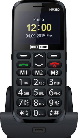 MaxCom MM38D Single SIM Mobile with Large Buttons Black view 1