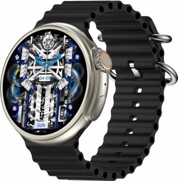 Z78 Ultra 1.52 Inch Round Screen Hd Smart Watch Supports Heart Rate Blood Oxygen Monitoring Black view 1
