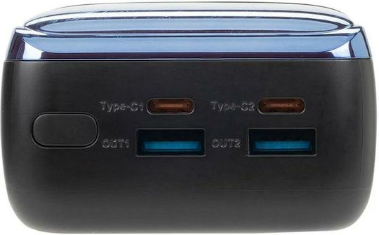 Rivacase VA1080 Power Bank 30000mAh 65W with USB-A Port and USB-C Port Power Delivery / Quick Charge 3.0 Black vue 3