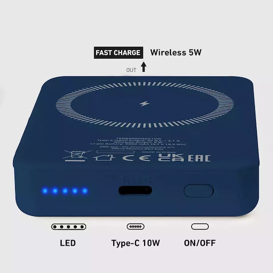 SBS MagSafe Power Bank 5000mAh 5W with USB-C Port Blue view 6