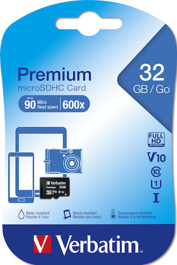 Verbatim Premium microSDHC 32GB Class 10 U1 High Speed view 3