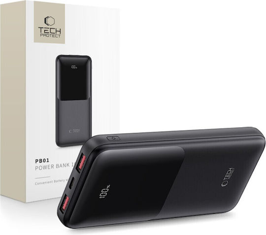 Tech-Protect PB01 Power Bank 10000mAh 22.5W with 2 USB-A Ports and USB-C Port Black vue 7