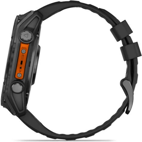 Garmin Fenix 8 Stainless Steel 51mm Waterproof Smartwatch with Heart Rate Monitor (Slate Grey With Black Silicone Band) view 7