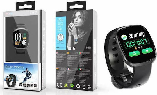 Moveteck RT831 Smartwatch with Heart Rate Monitor (Black) view 2