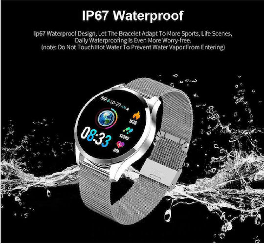 CF18 Plus Smartwatch with Heart Rate Monitor (Silver) view 3