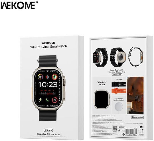WK WH-02 Titanium Smartwatch with Heart Rate Monitor (Gold) vue 3