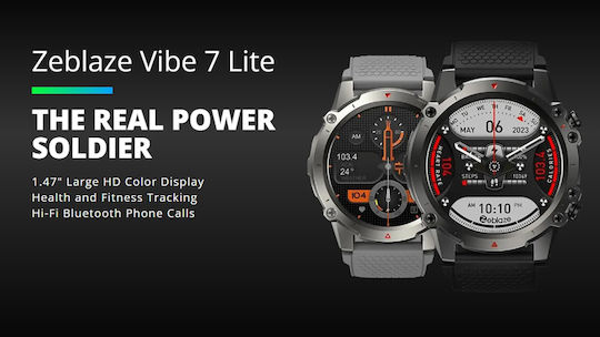Zeblaze Vibe 7 Lite 49mm Smartwatch with Heart Rate Monitor (Black) view 7