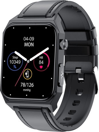 E530 1.91 Inch Ip68 Waterproof Leather Band Smart Watch Supports Ecg Non-invasive Blood Sugar Black