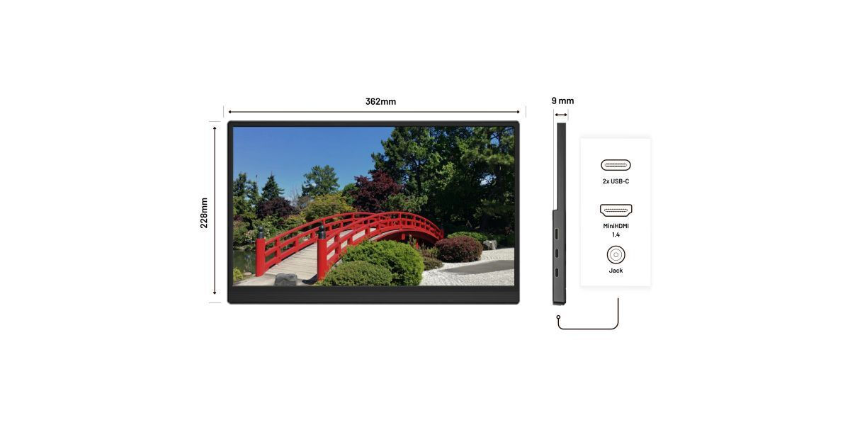 Japannext IPS HDR Portable Monitor 15.6" FHD 1920x1080 vue 4