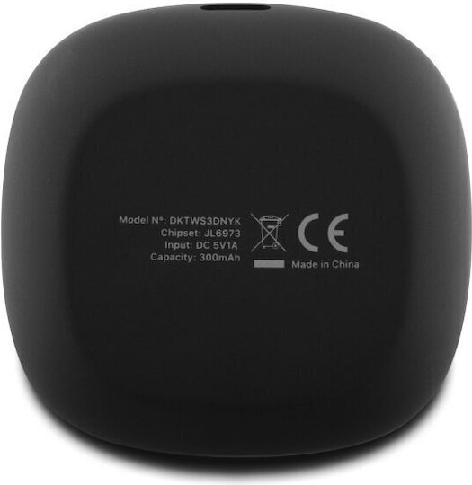 DKNY 3D Rubber In-ear Bluetooth Handsfree Earphones with Charging Case Matte Finish Black view 4