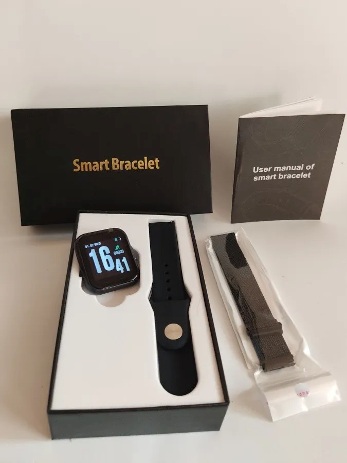 Fit NewTime 43mm Smartwatch with Heart Rate Monitor (Black) view 3