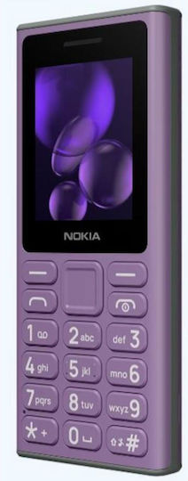 Nokia 105 (2024) Dual SIM Mobile with Buttons (English Menu) Purple view 3