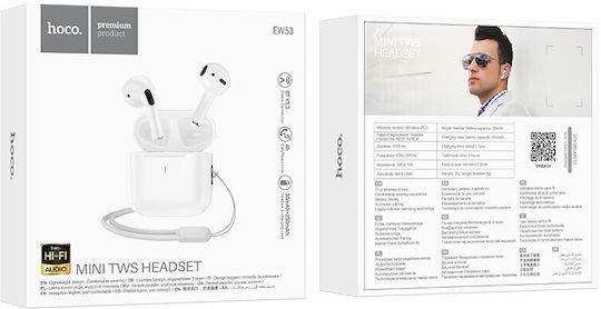 Hoco EW53 Lucky Earbud Bluetooth Handsfree Earphones with Charging Case White view 2