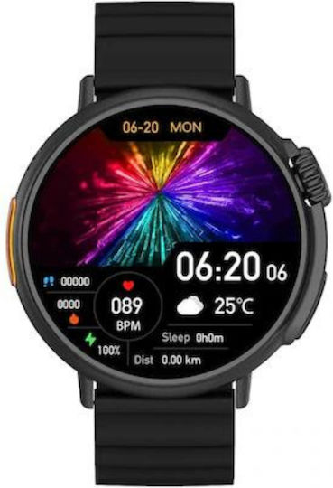 Ultra Sphere Smartwatch with Heart Rate Monitor (Black) vista 6