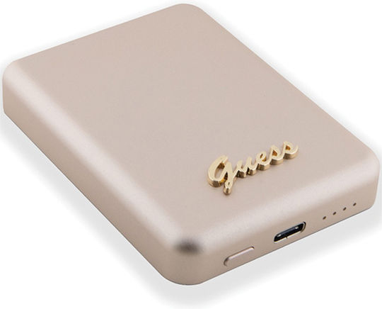 Guess Metal Script Logo MagSafe Power Bank 5000mAh 15W Gold view 3