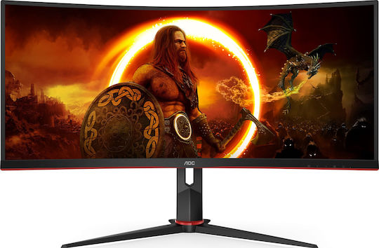 AOC CU34G2X Ultrawide VA Curved Gaming Monitor 34" QHD 3440x1440 144Hz with Response Time 4ms GTG