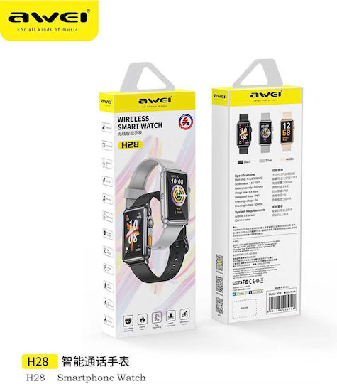 Awei H28 Smartwatch with Heart Rate Monitor (Black) view 2