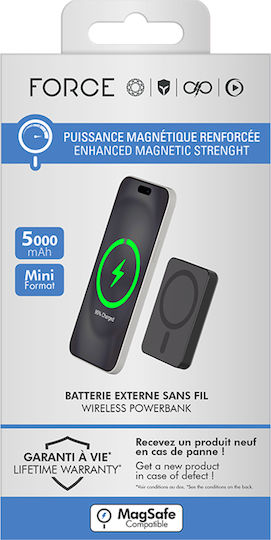 Force Power MagSafe Power Bank 5000mAh 15W with USB-C Port Black view 5