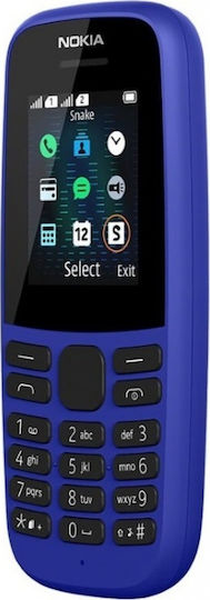 Nokia 105 (2019) Dual SIM Mobile with Buttons (English Menu) Blue view 7