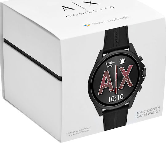 Armani Exchange Connected Stainless Steel 46mm Smartwatch (Black) view 4