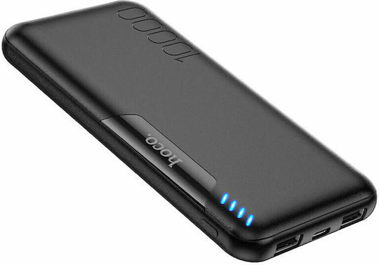 Hoco J82 Power Bank 10000mAh with 2 USB-A Ports Black